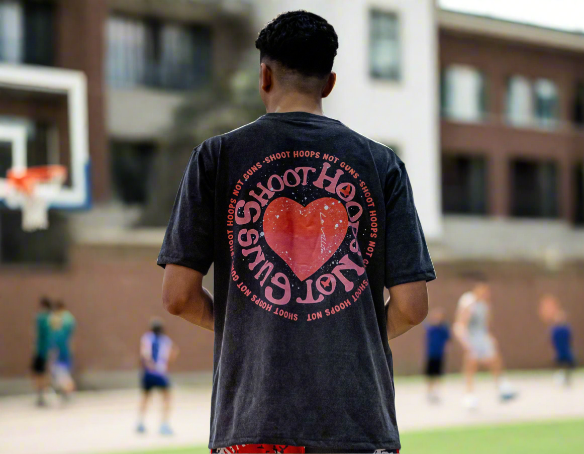 Shoot Hoops Not Guns Oversized Tee – 320 GSM