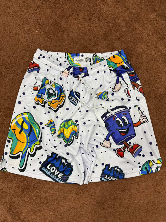 White Walking Bucket Shorts