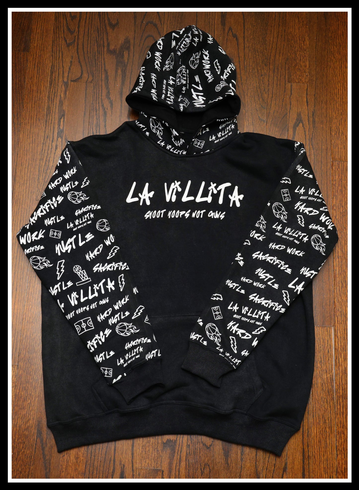 Black Stone Washed Hoodie